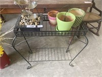 METAL WINDOW BOX STYLE PLANT STAND, PLANTERS,