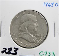 1963 D FRANKLIN HALF DOLLAR COIN