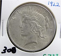 1922 PEACE DOLLAR COIN