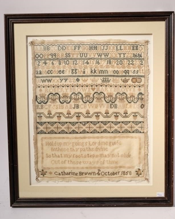 1858 NEEDLEWORK SAMPLER