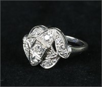 Vintage 14k White Gold & Diamond Ring