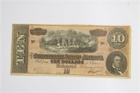 1864 CONFEDERATE $10.00 NOTE