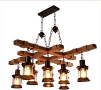 MISSING $160 8-Light Wooden Hang Chandelier