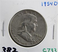 1954 D FRANKLIN HALF DOLLAR COIN