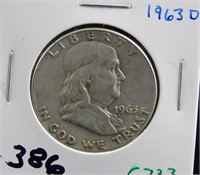 1963 D FRANKLIN HALF DOLLAR COIN