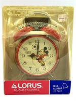 Walt Disney Mickey Mouse Lorus Metal Alarm Clock