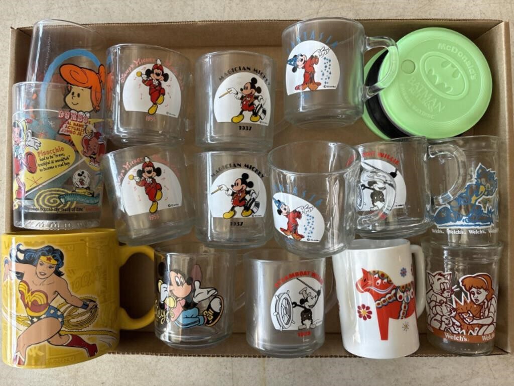 Mickey Mouse Glass Cups, Wonder Woman Mug,