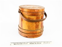 Primitive Wooden Sugar/Cheese Bucket (9 1/2" H)