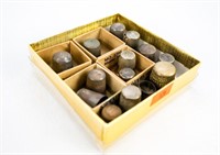 Box of 13 Thimbles (Possible Sterling)