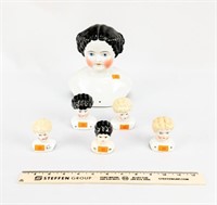 6 China Doll Heads