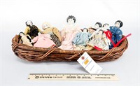 Basket  of  9 China Dolls