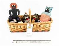 Basket of 6 Black Americana Doll Babies and