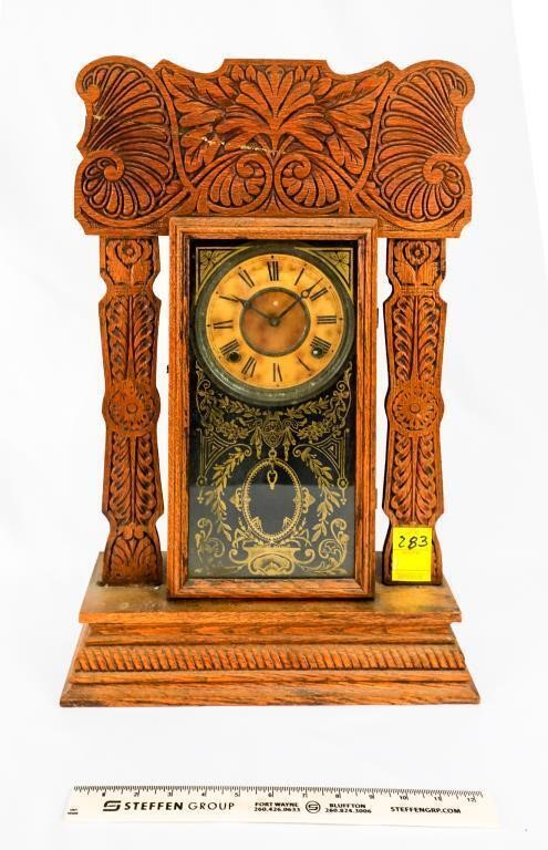 Antique Ingraham Oak Kitchen Clock