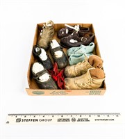 Flat of Assorted Leather and Cloth Baby Shoes