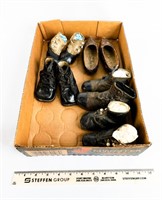 Flat of Child's Leather High Top Boots and Leather