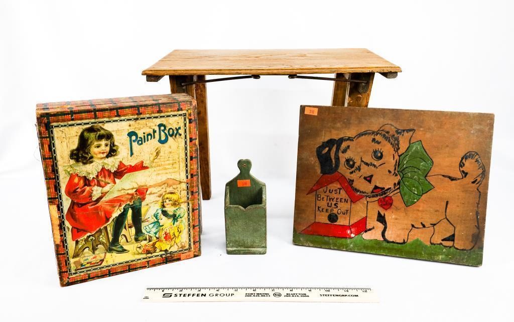 Child's Size Table, Child's Size Wooden Bill