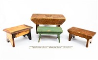 (4) Wooden Doll Benches