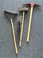 Sledgehammer, Mole Trap, Weedwhacker, and Pickaxe