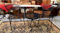 3 Piece Wrought Iron Round Back Patio Chairs and