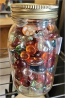 COLORED STONES AND JAR