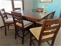 Kitchen Table 54", 1 Leaf, 6 Chairs