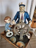 SEA CAPTAIN FIGURE, NAUTICAL DÉCOR