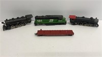 (4) HO scale trains, (3) Engines, conditions as