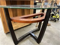 MODERN STYLE TABLE W/ BEVELED GLASS TOP