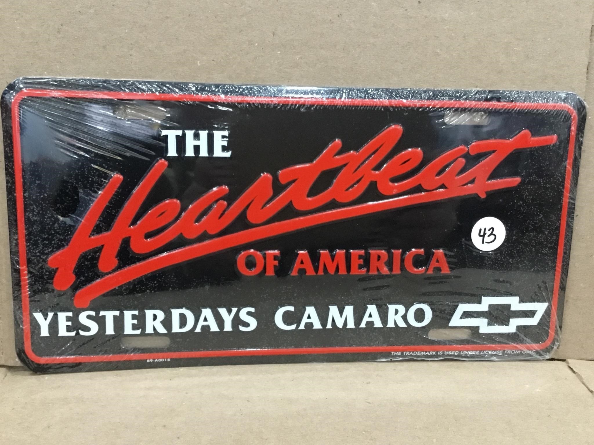 Metal The Heartbeat of America Car Tag