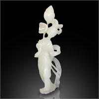 Late 19th Century Chinese Jade Figure 18.5 Cm