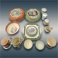 37 Pc Total Lot Of Adams England Pottery Of Sets "