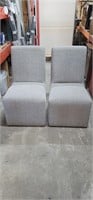 (4) Piece Gray Rolling Chair Set