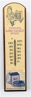 Wooden Log Cabin Syrup Advertising Thermometer