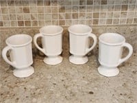 4 Pfaltzgraff Heritage White Coffee Mugs