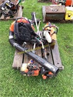 E. Pallet of miscellaneous echo backpack blower