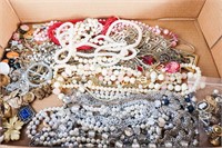 Flat of Various Necklaces and Jewelry