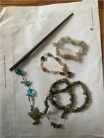 Magic wand and crystal lot jewelry