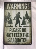 Warning Sasquatch  metal sign