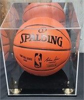 N - AUTOGRAOPHED BASKETBALL W/ DISPLAY CUBE (D111)