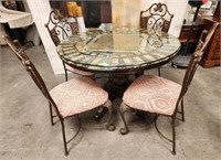 11 - MOSAIC TOP TABLE W/ 4 CHAIRS