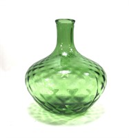 Vintage Glass: Optic Green Vase