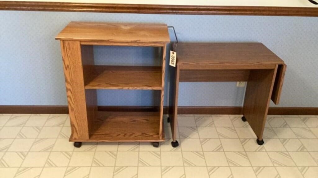 Microwave Cart and Desk with Rollers