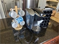 Keurig Coffee Maker & Carousel and Coffee Mugs