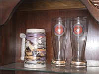 Marines beer stein and pub glass lot