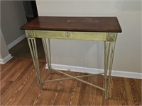Wood and metal side table