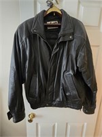 Black leather Jacket size Large