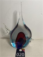 Glass Fish Figurine 8"H