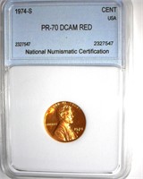 1974-S Cent PR70 DCAM RD LISTS FOR $10000