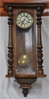Antique key-wind regulator wall clock