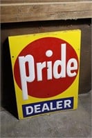 Vintage Metal Pride Double Sided Dealer Sign